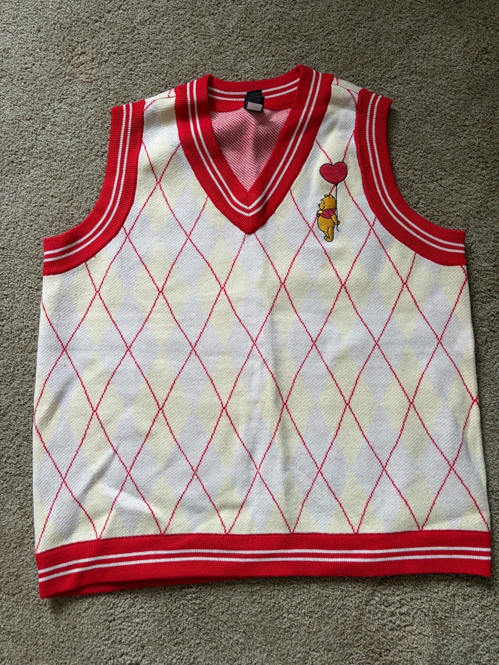 Her Universe Winnie the Pooh Red and White V-neck Sweater Vest